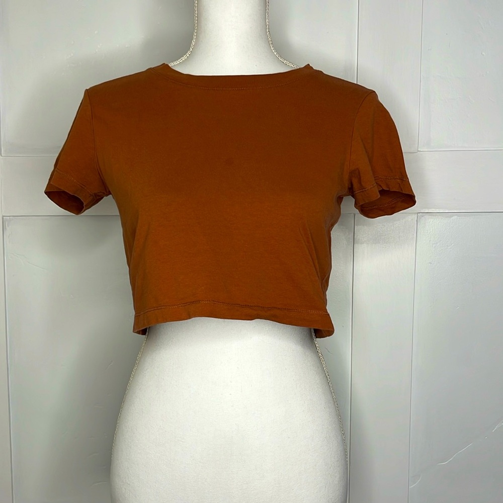 Brownish orange crop top